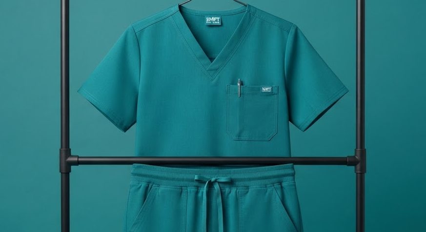 Classic Fit Scrub Set — Teal — detail view